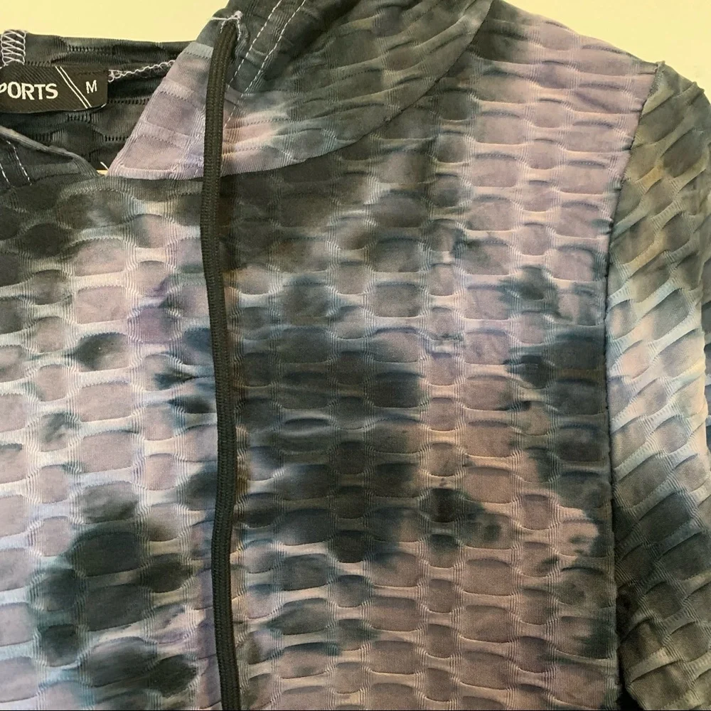 Ara Sports Waffle Weave Purple and Gray Yoga or Running Jacket Medium - Picture 2 of 11